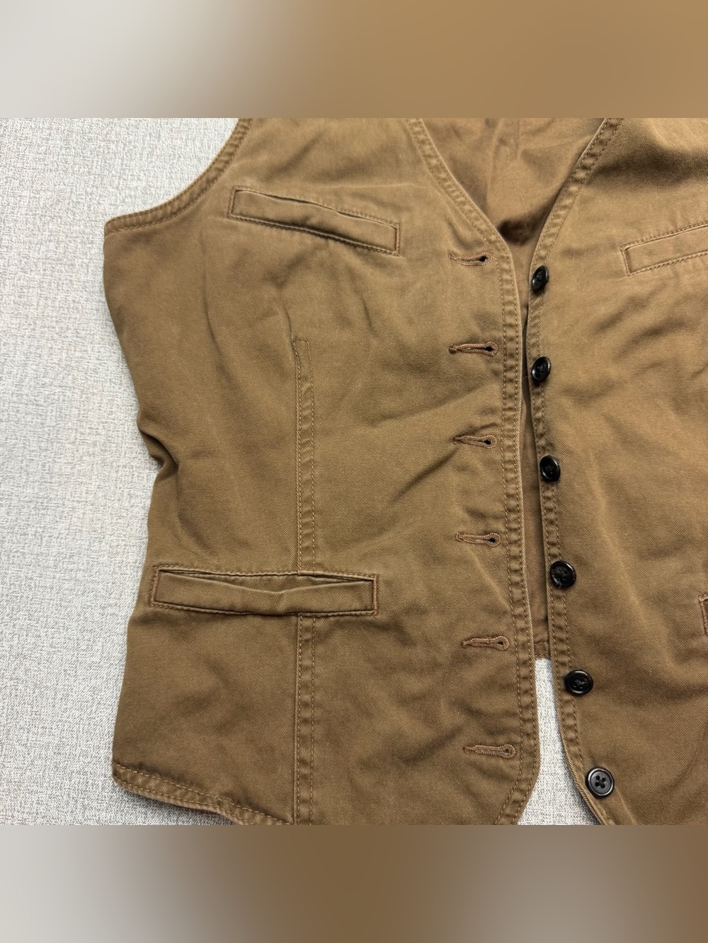 LRL Lauren Jeans Co. Ralph Lauren Brown Cotton Utility Vest - Picture 4 of 11